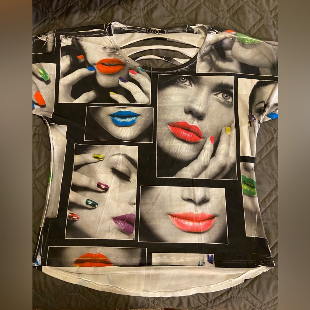 Multi color top with open back